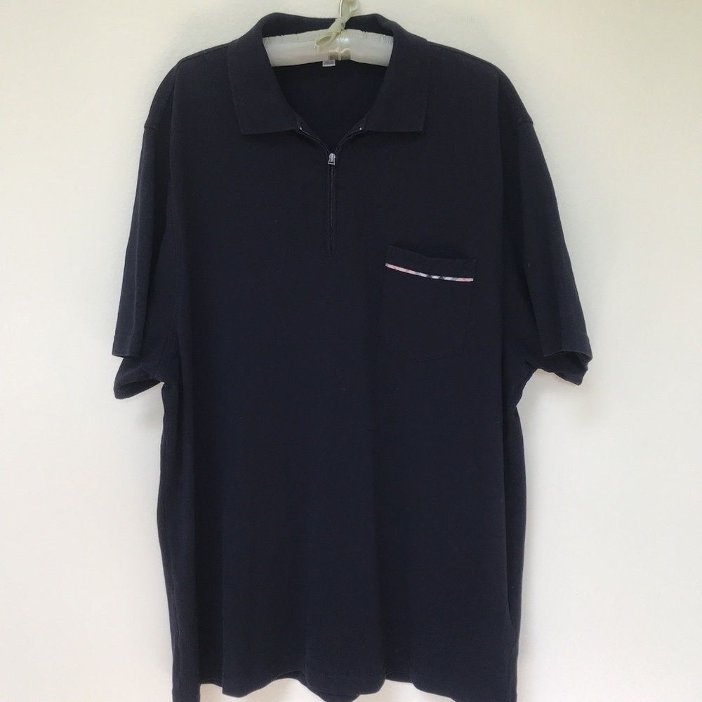 Burberry Men's XXL Black Polo Short Sleeve Shirt